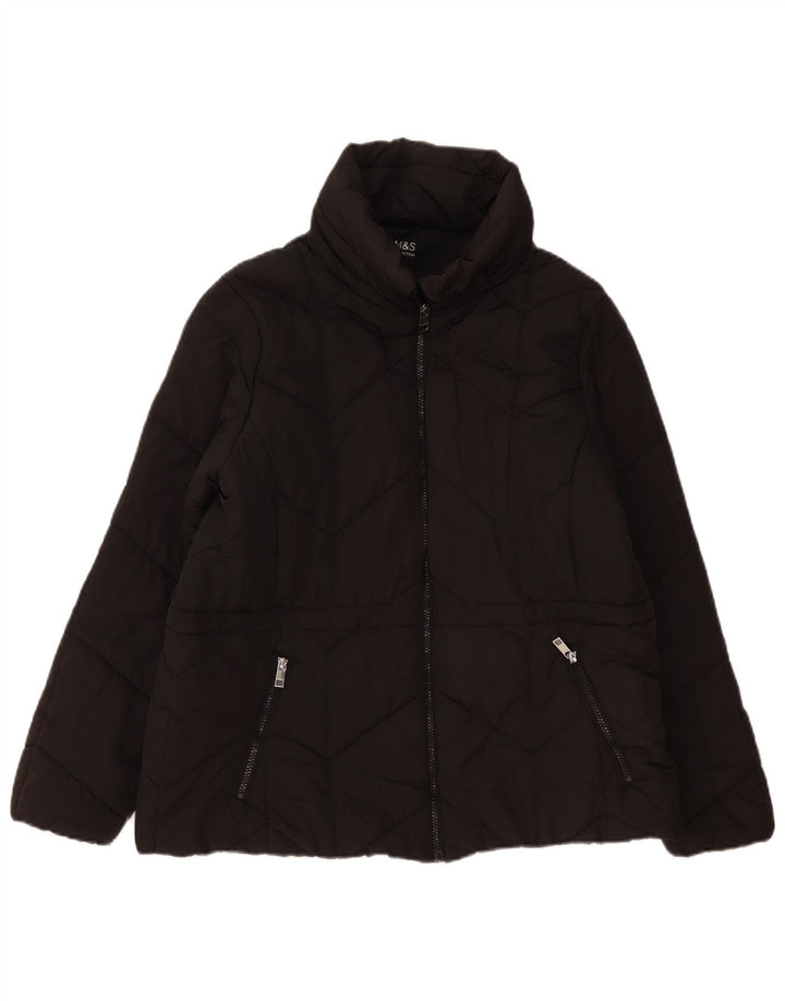 Marks & Spencer Veste matelassée pour femme UK 18 XL Noir Polyester