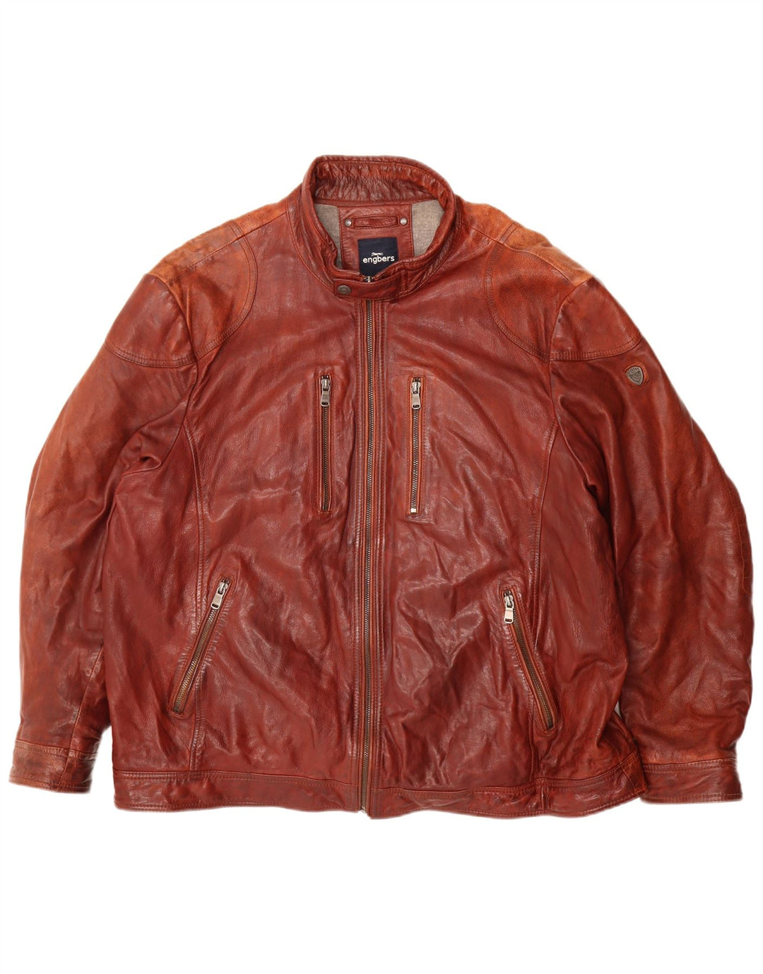 ENGBERS Veste en cuir pour homme UK 46 3XL Bordeaux
