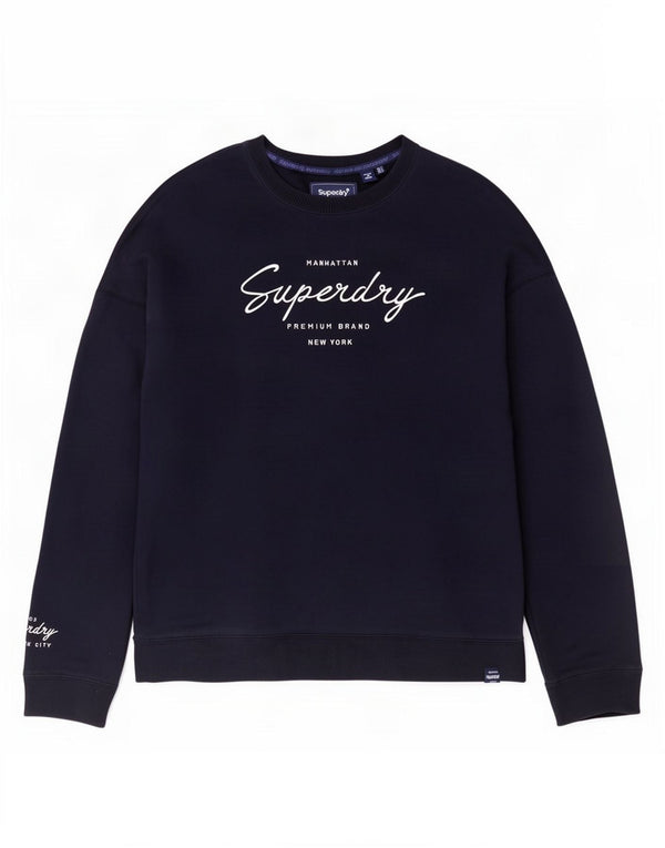 Superdry Sweat-shirt graphique pour femme UK 8 Small Bleu marine Viscose