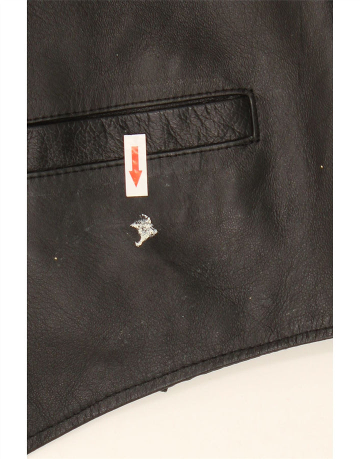 gilet en cuir homme vintage noir moyen