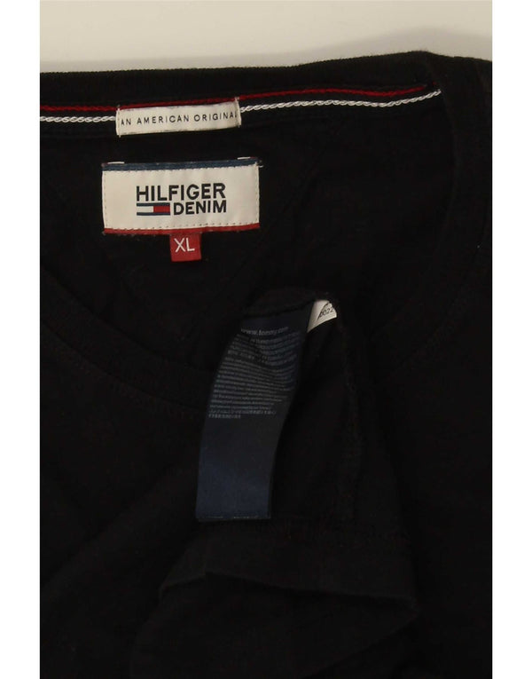 Tommy Hilfiger T-Shirt Homme Top XL Noir Coton