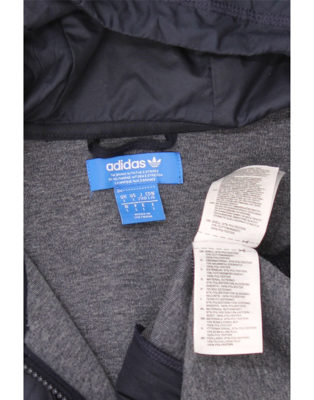 Adidas Pull à capuche zippé pour homme Grand bleu marine Polyester