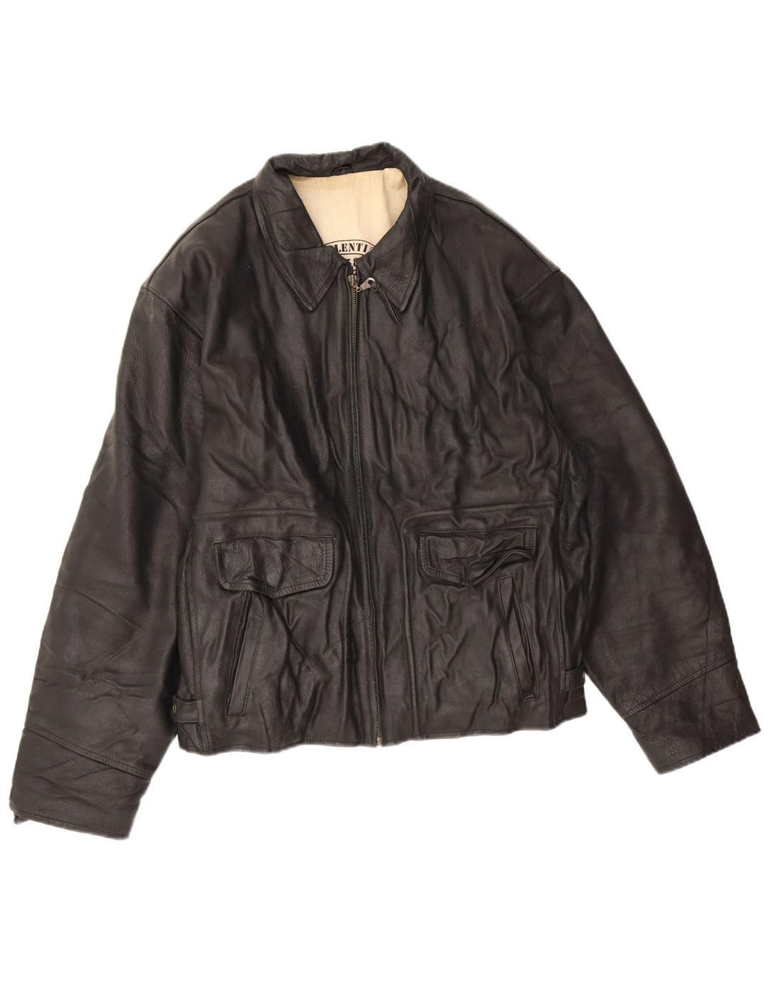 Giorgio Valenti Veste en cuir pour homme UK 40 Grand cuir noir
