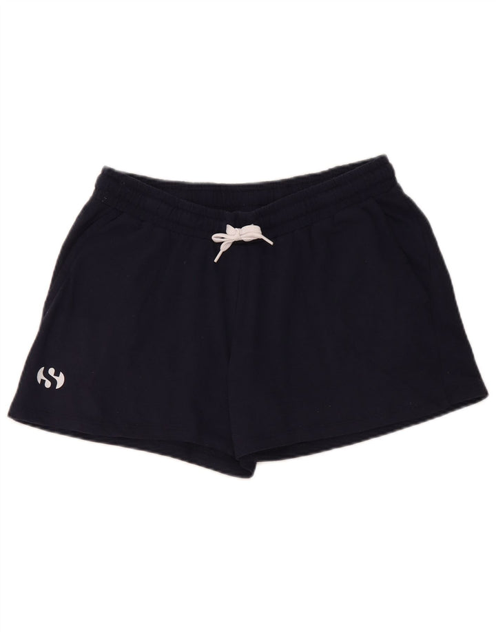 SUPERGA Short de sport pour femme UK 8 Small Bleu marine en coton