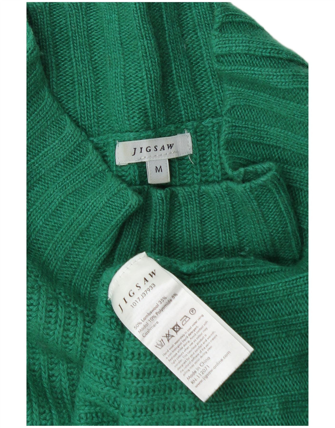 Jigsaw Pull surdimensionné à col roulé pour femme UK 14 Vert moyen