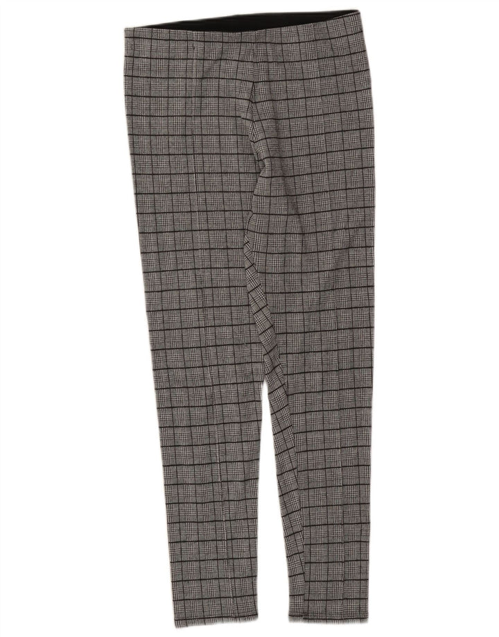 Zara Leggings Femme UK 18 XL Pied-de-poule Gris