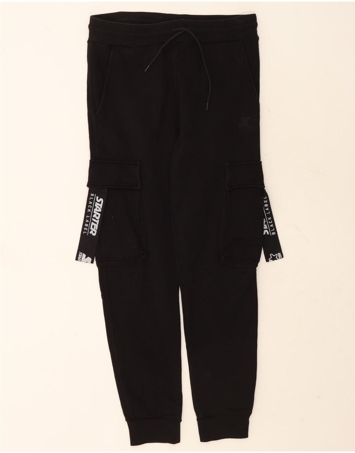 Starter Pantalon de survêtement cargo graphique pour homme en coton noir moyen