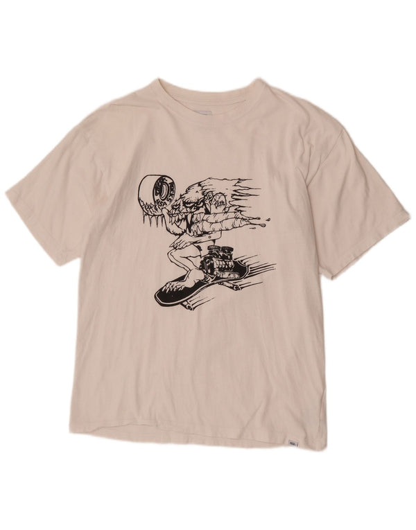 Vans Homme Regular Graphic T-Shirt Top Blanc Moyen Coton