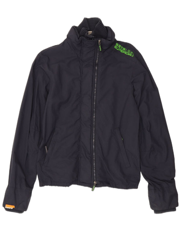 Superdry Veste de Pluie Homme UK 38 Medium Bleu Marine Nylon