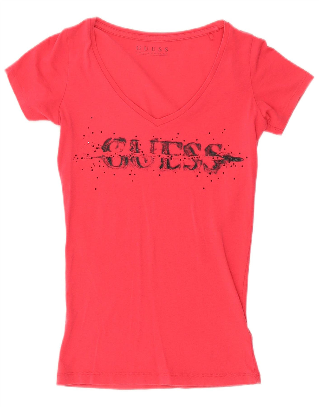 GUESS T-shirt graphique pour femme UK 4 XS Rose Coton