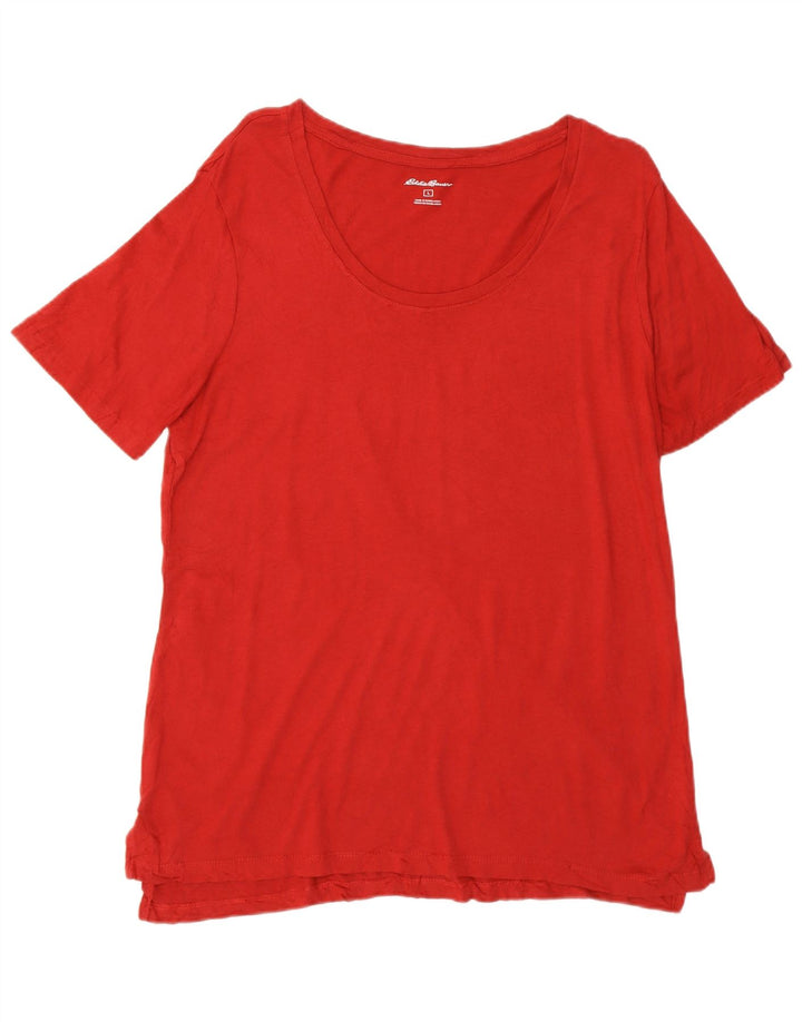 EDDIE BAUER T-Shirt Femme UK 16 Large Rouge