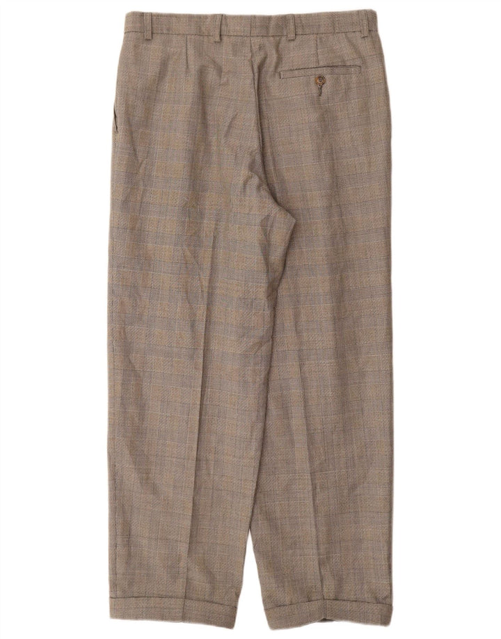 Marks & Spencer Pantalon de costume St. Michael Pegged pour homme W32 L29 Gris à carreaux