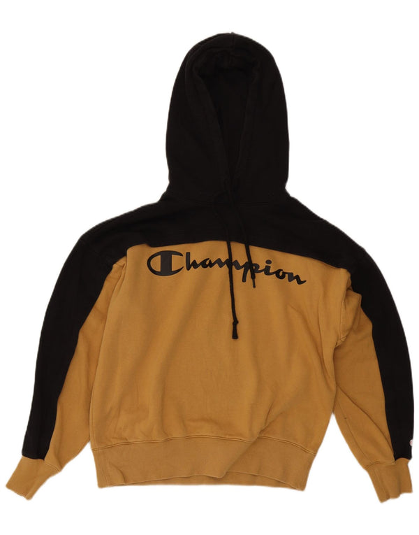 Champion Pull à capuche graphique pour femme UK 14 Jaune moyen Colourblock