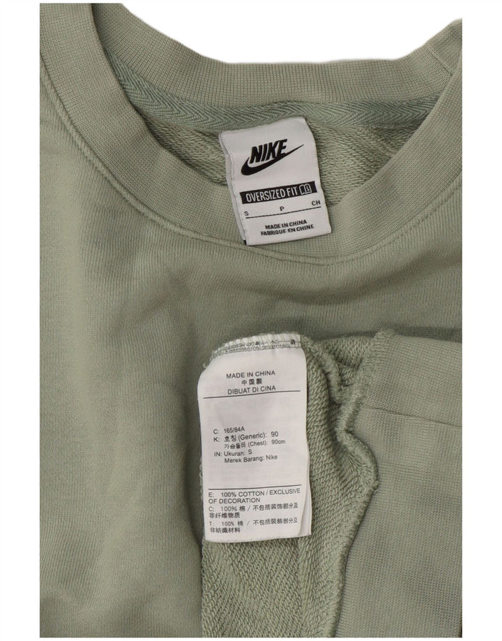 Nike Sweat-shirt surdimensionné pour femme UK 10 Petit coton vert
