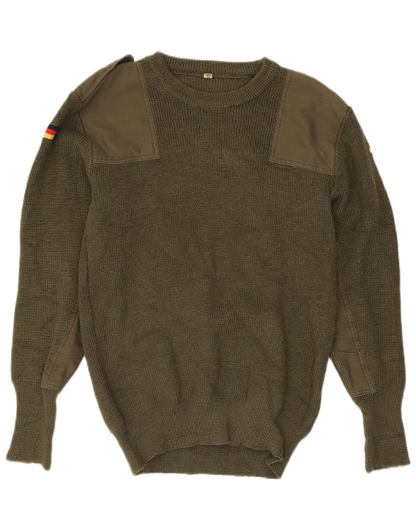 vintage Mens Crew Neck Jumper Pull IT 48 Petite Armée Verte