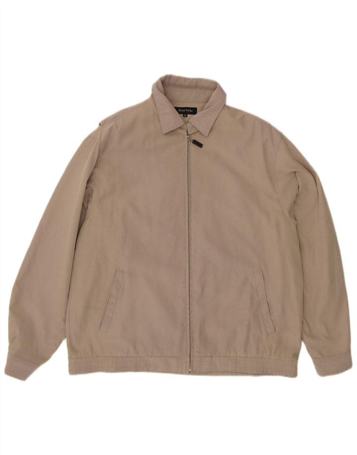 KARTEL Mens Bomber Jacket UK 38 Medium Grey Polyester