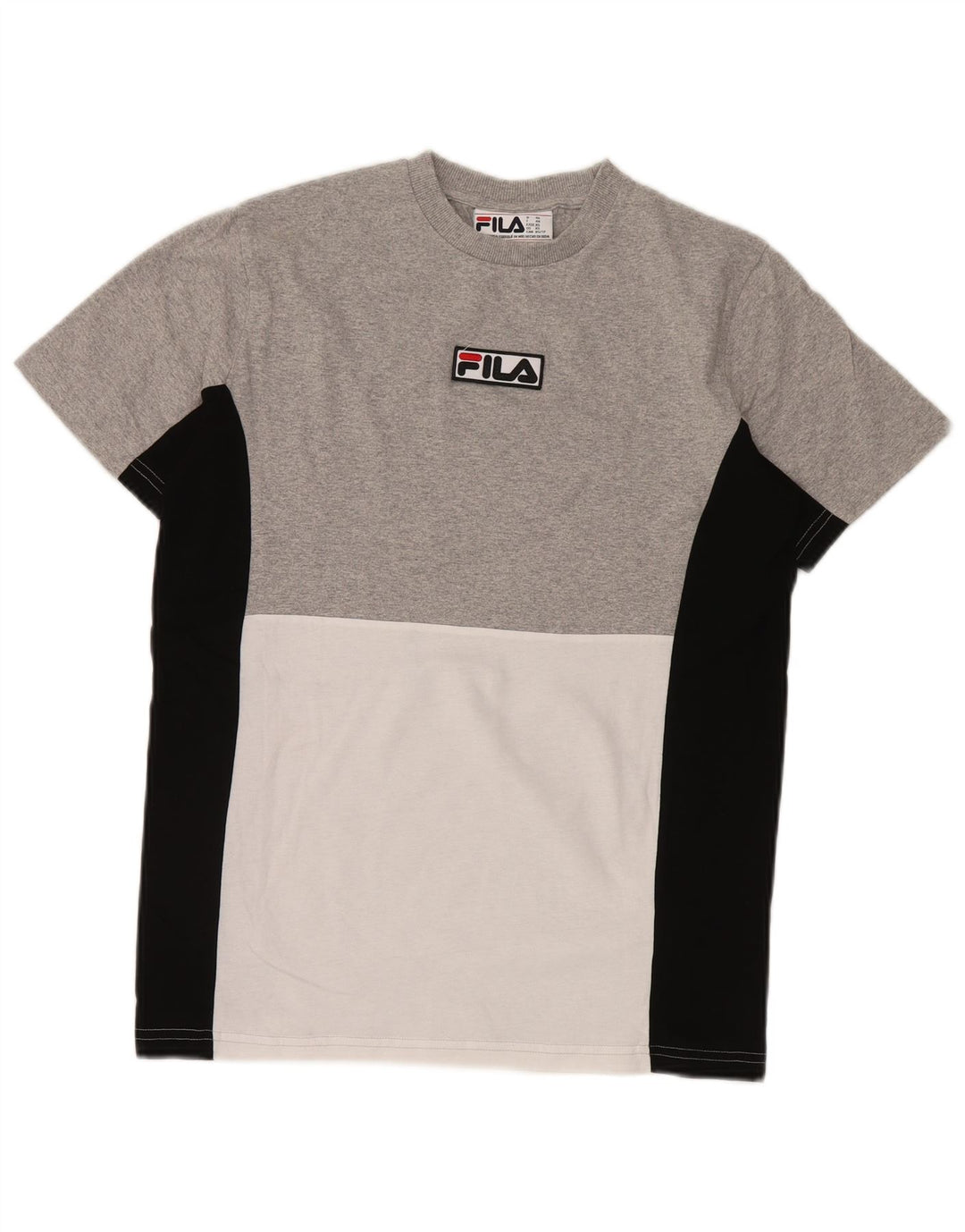 Fila T-Shirt Top XS Gris Colorblock Coton Homme