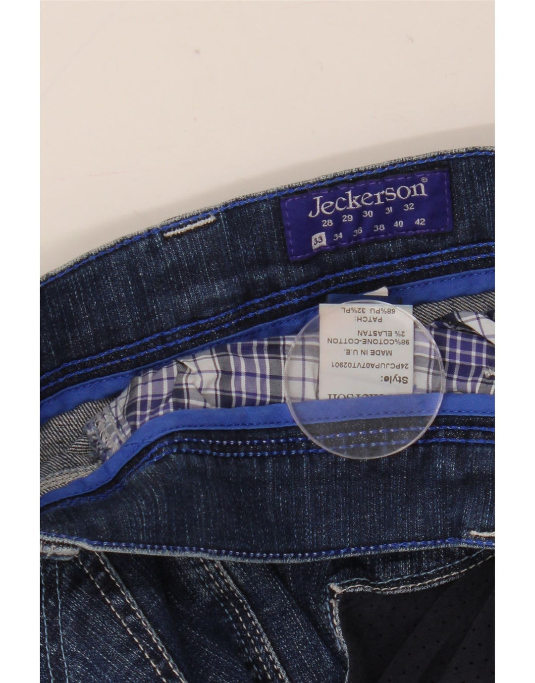 Jeckerson Jean Slim Femme W33 L31 Bleu Coton