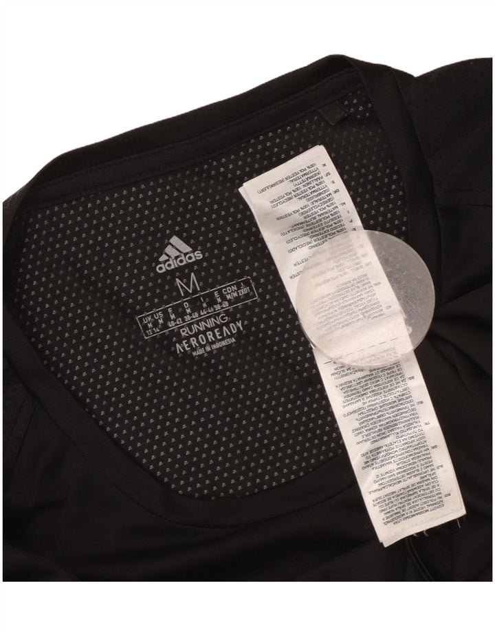 Adidas Femmes Aeroready T-Shirt Top UK 12/14 Moyen Noir Polyester