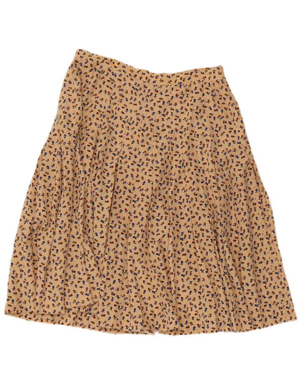 Giorgio Grati Womens Pleated Skirt IT 46 Large W30  Beige Floral