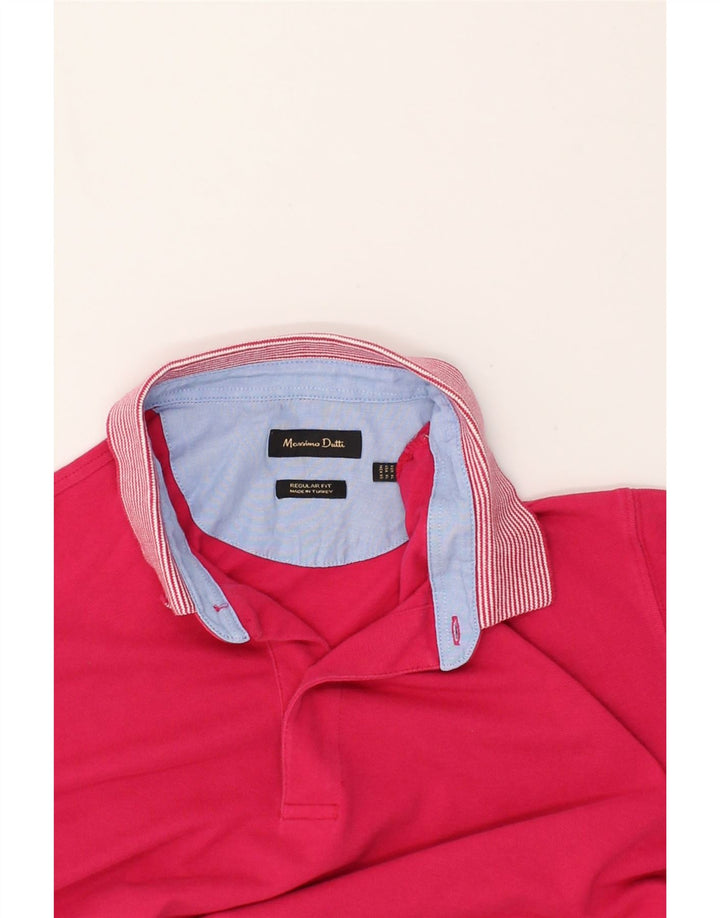 MASSIMO DUTTI Mens Regular Fit Polo Shirt XL Pink Cotton | Vintage Massimo Dutti | Thrift | Second-Hand Massimo Dutti | Used Clothing | Messina Hembry 
