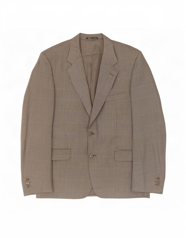 Corneliani Veste Blazer 2 Boutons Homme IT 54 2XL Gris Pied-de-Poule
