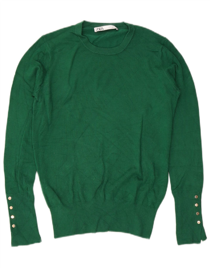 Zara Pull ras du cou pour femme UK 12 Vert moyen