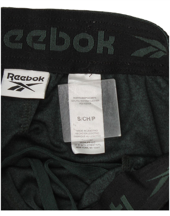 Reebok Short de Sport Homme Petit Vert Moucheté Polyester