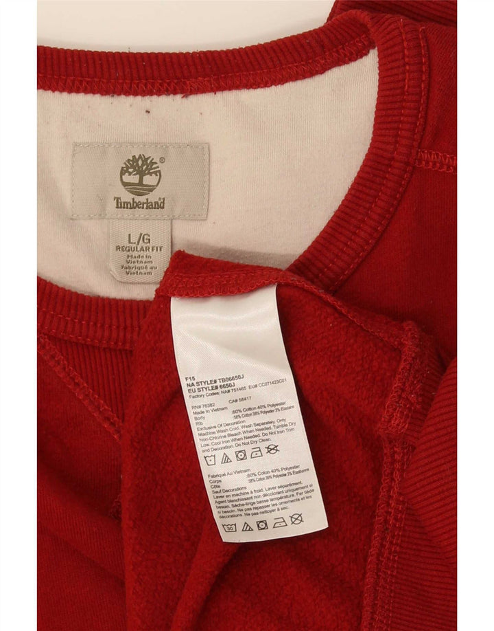 Timberland Mens Regular Fit Sweatshirt Jumper Grand Rouge Coton