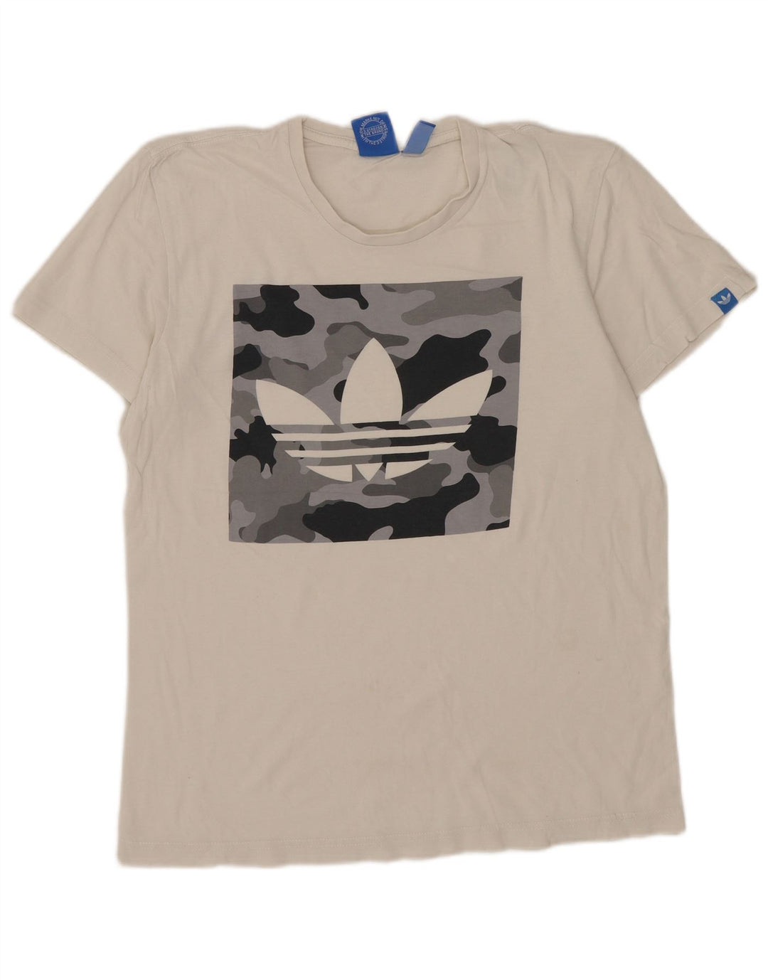 Adidas T-shirt graphique pour hommes, petit haut en coton blanc