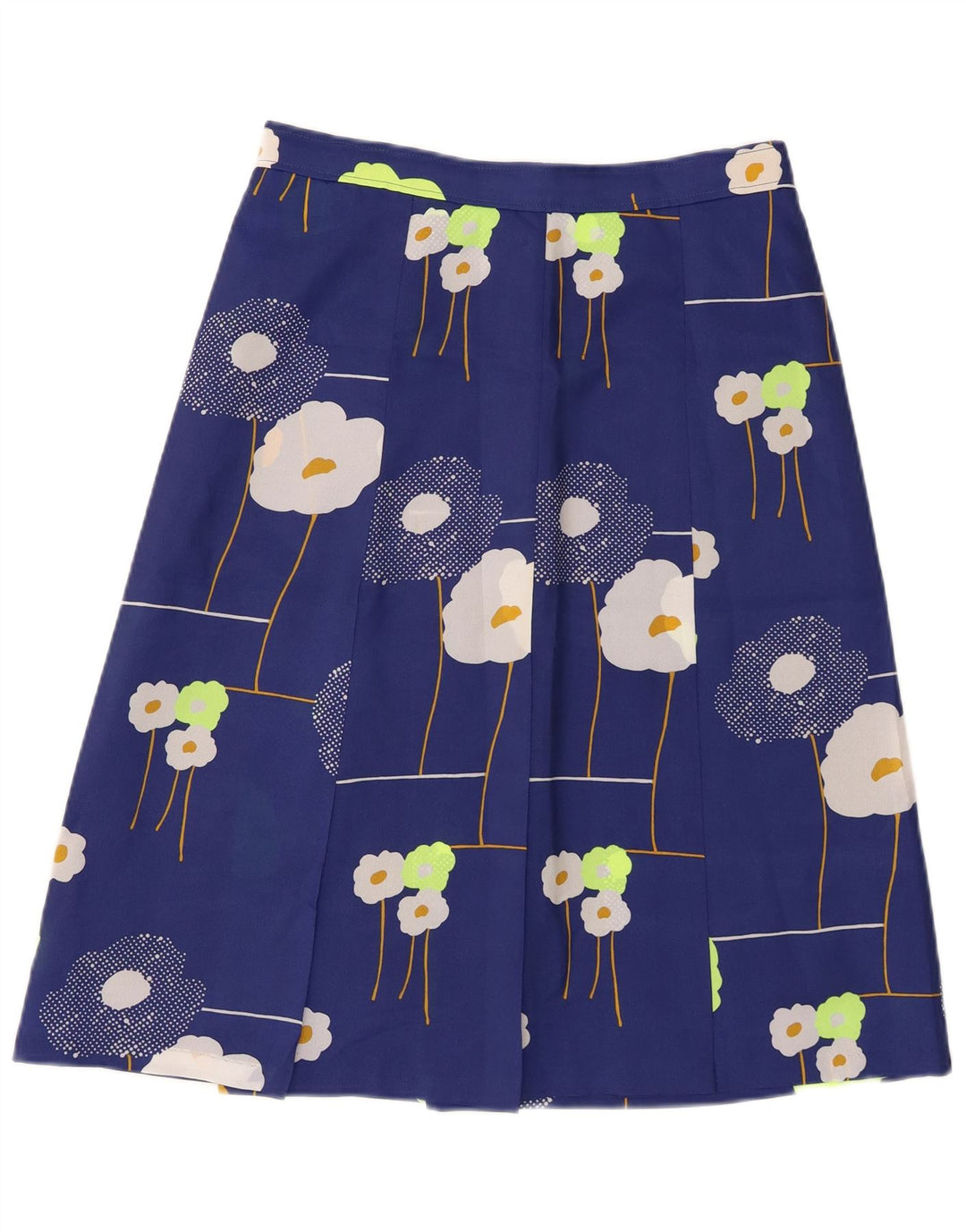 vintage Femme Jupe A-Line W28 Bleu Moyen Floral