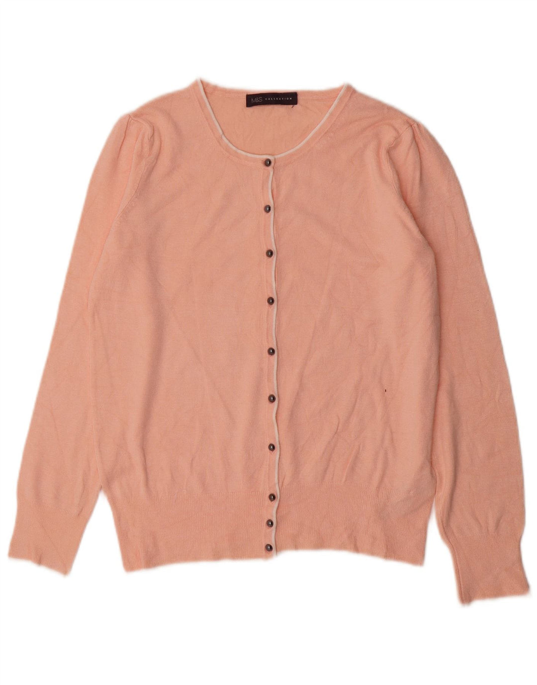 Marks & Spencer Pull Cardigan Femme UK 12 Viscose Rose Moyen