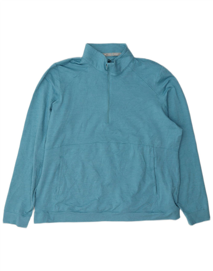 Puma Sweat-shirt à col zippé pour femme UK 20 2XL Bleu Polyester