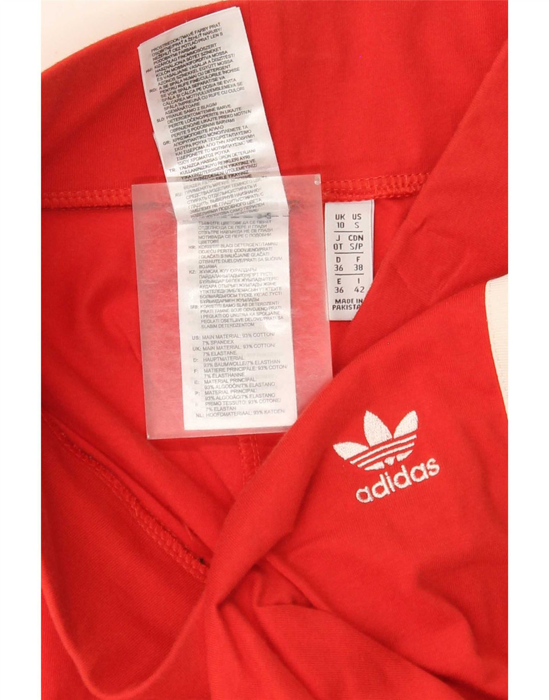 Adidas Leggings Femme UK 10 Petit Coton Rouge