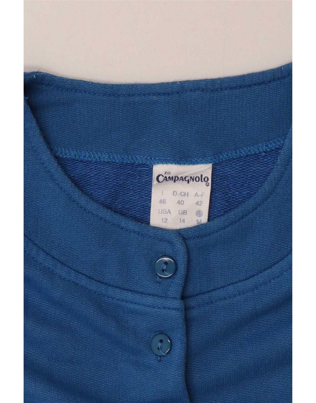 F.LLI Campagnolo Sweat-shirt graphique pour femme UK 14 Large Bleu