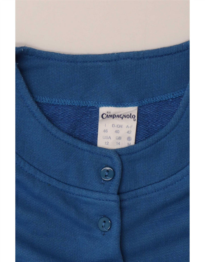F.LLI Campagnolo Sweat-shirt graphique pour femme UK 14 Large Bleu