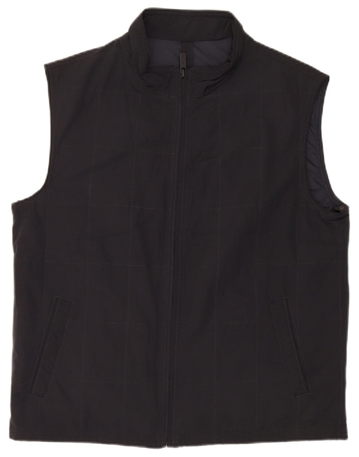 Massimo Dutti Gilet Homme UK 42 XL Noir Carreaux Polyester