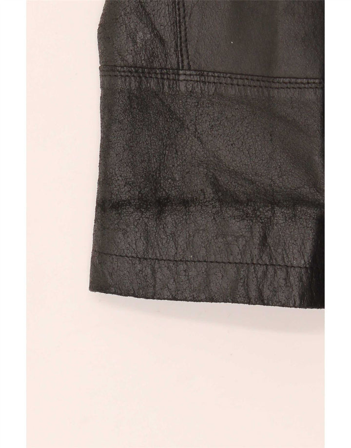 J.J.Scott Veste blazer en cuir à 2 boutons pour femme IT 46 Large Noir