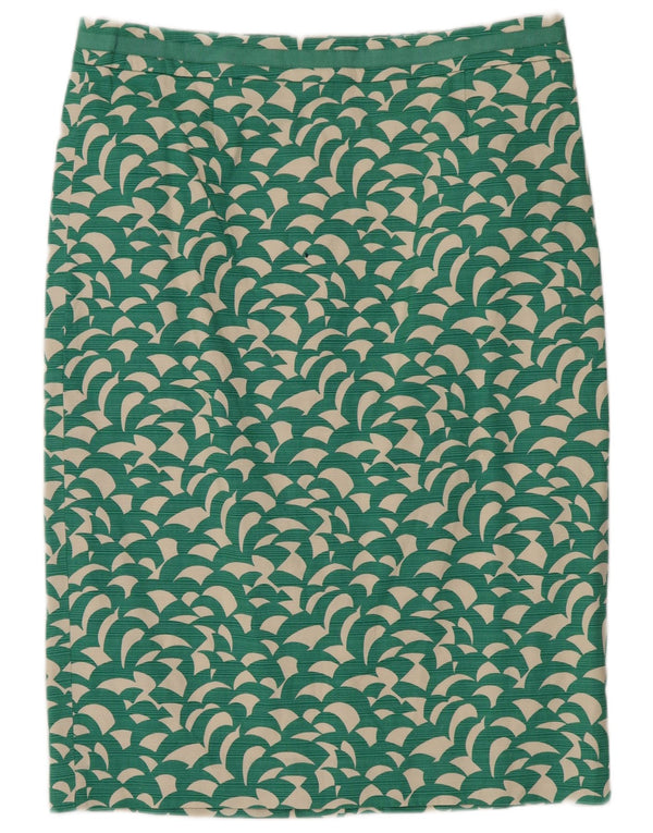 Jupe droite à motif abstrait Boden pour femme UK 44 Large W32 Coton vert