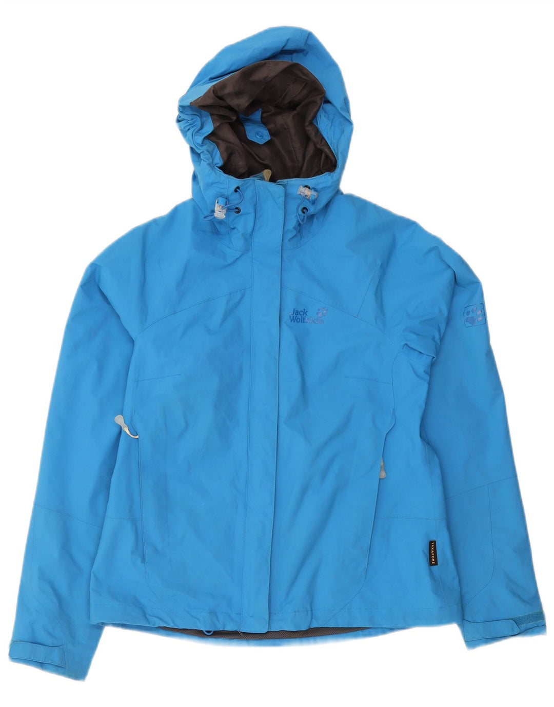 Jack Wolfskin Veste de pluie à capuche pour femme UK 10 Small Bleu Polyamide