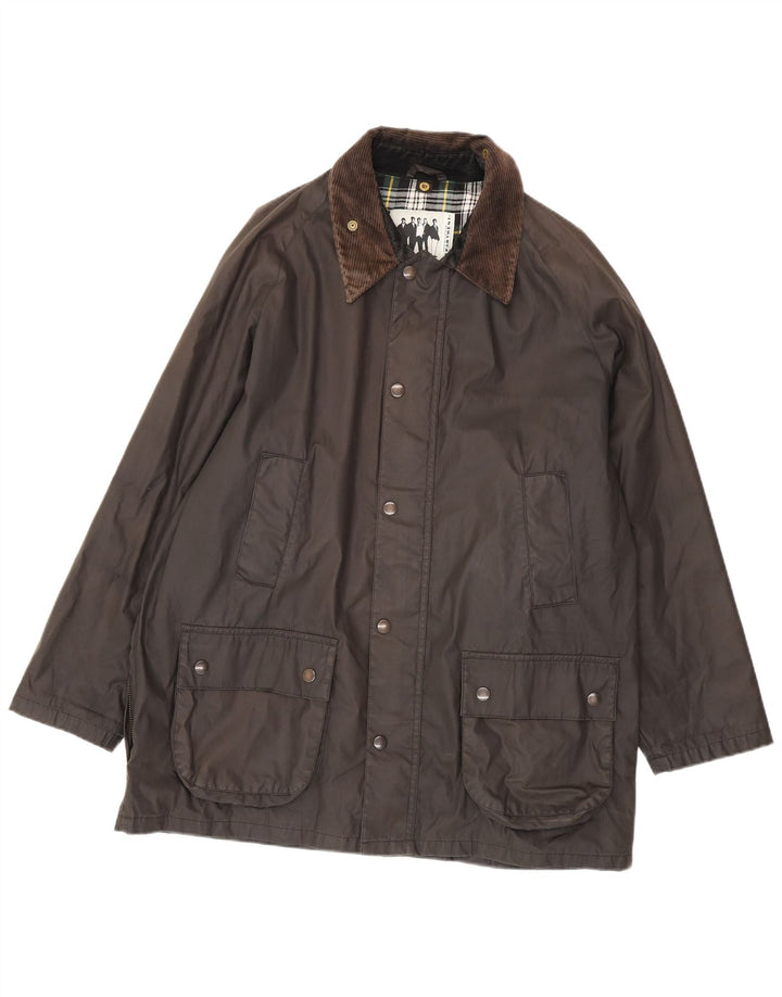 veste en coton ciré vintage pour hommes UK 44 2XL Noir