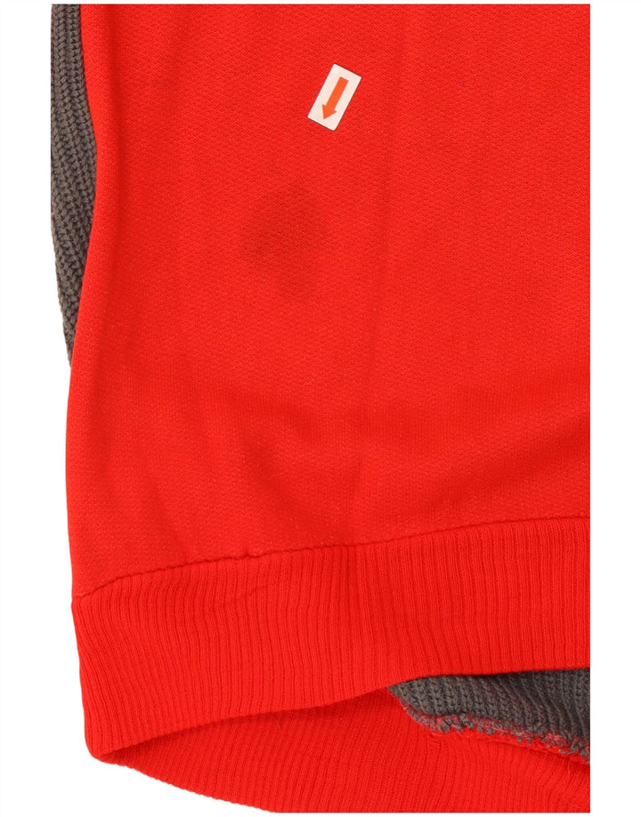 VINTAGE Sweat-shirt à col boutonné pour homme Rouge moyen Colourblock