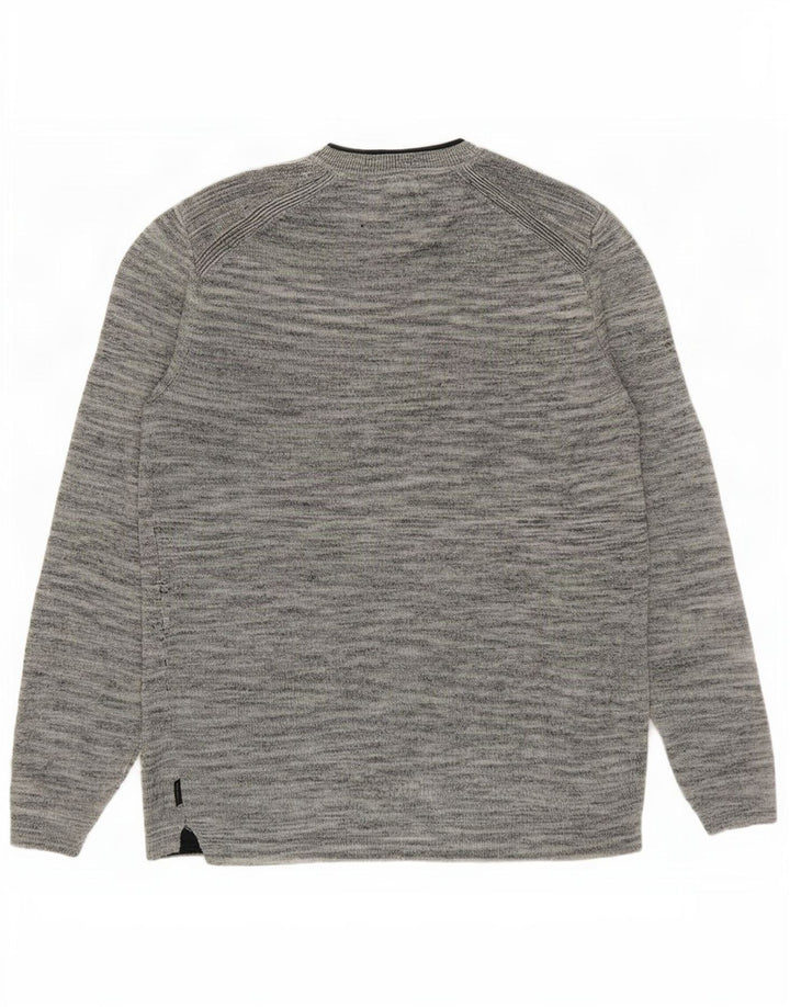 Ted Baker Pull ras du cou pour homme Taille 3 Gris moyen Lin moucheté