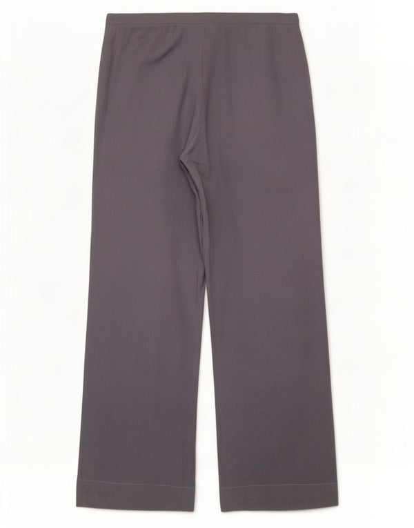 Zara Pantalon décontracté à jambe large pour femme Medium W28 L33 Lin bleu