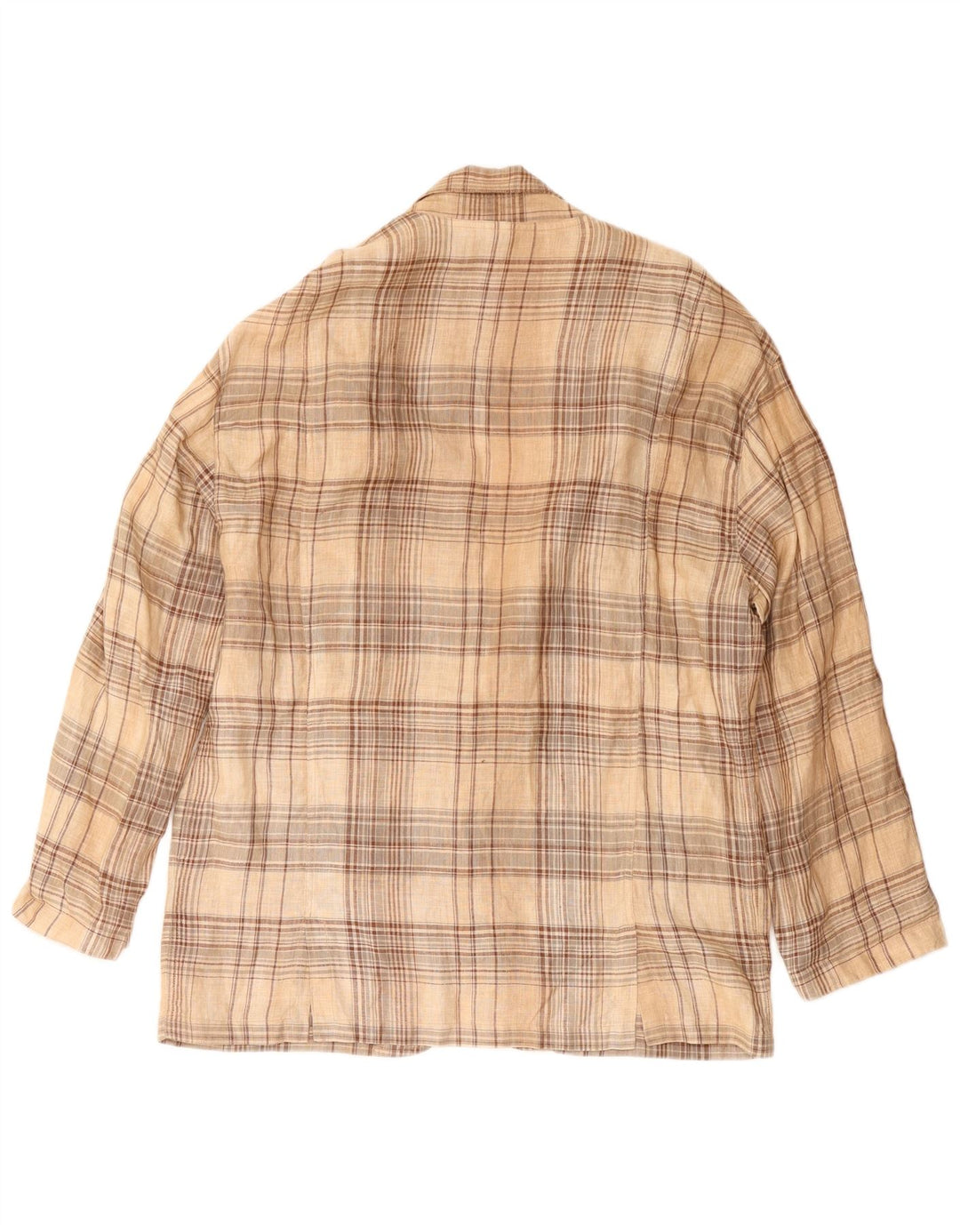 vintage Homme 3 Bouton Blazer Veste IT 52 XL Beige Check