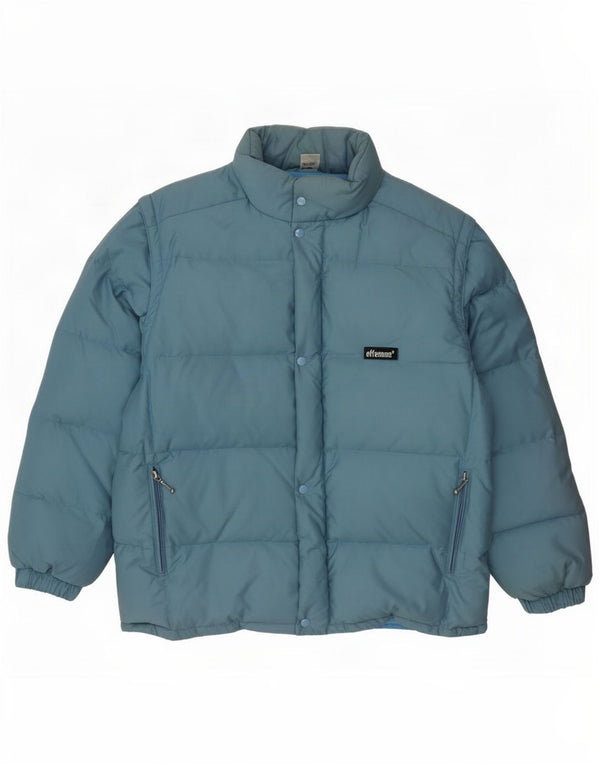 Effemme Veste matelassée à capuche coupe ample pour homme IT 46 Petit Bleu Coton