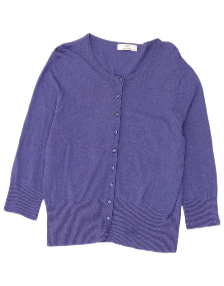 Marks & Spencer Pull cardigan court pour femme UK 14 Viscose violet moyen