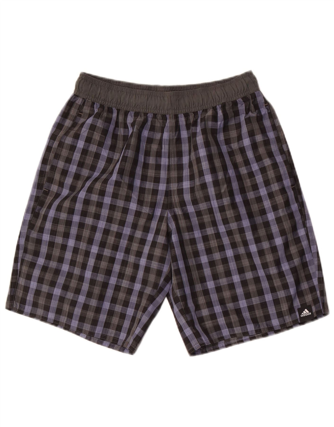 Adidas Short de bain pour homme Petit gris à carreaux en polyester