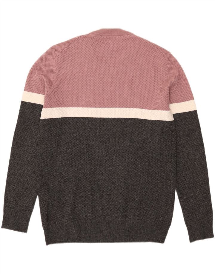 Ted Baker Pull à col rond pour homme Taille 3 Noir moyen Colourblock