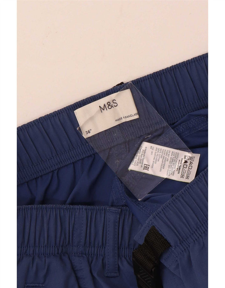 Marks & Spencer Short cargo pour homme W36 en coton bleu moyen